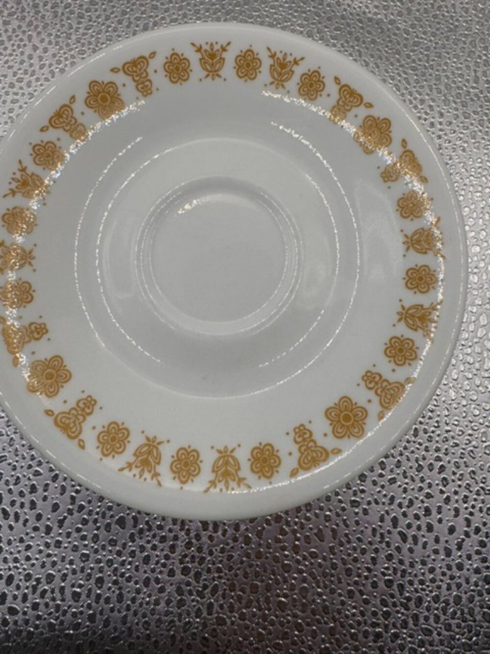 Vtg Corning Corelle Butterfly Gold Pattern 1 Saucer Plates 6.25” Round